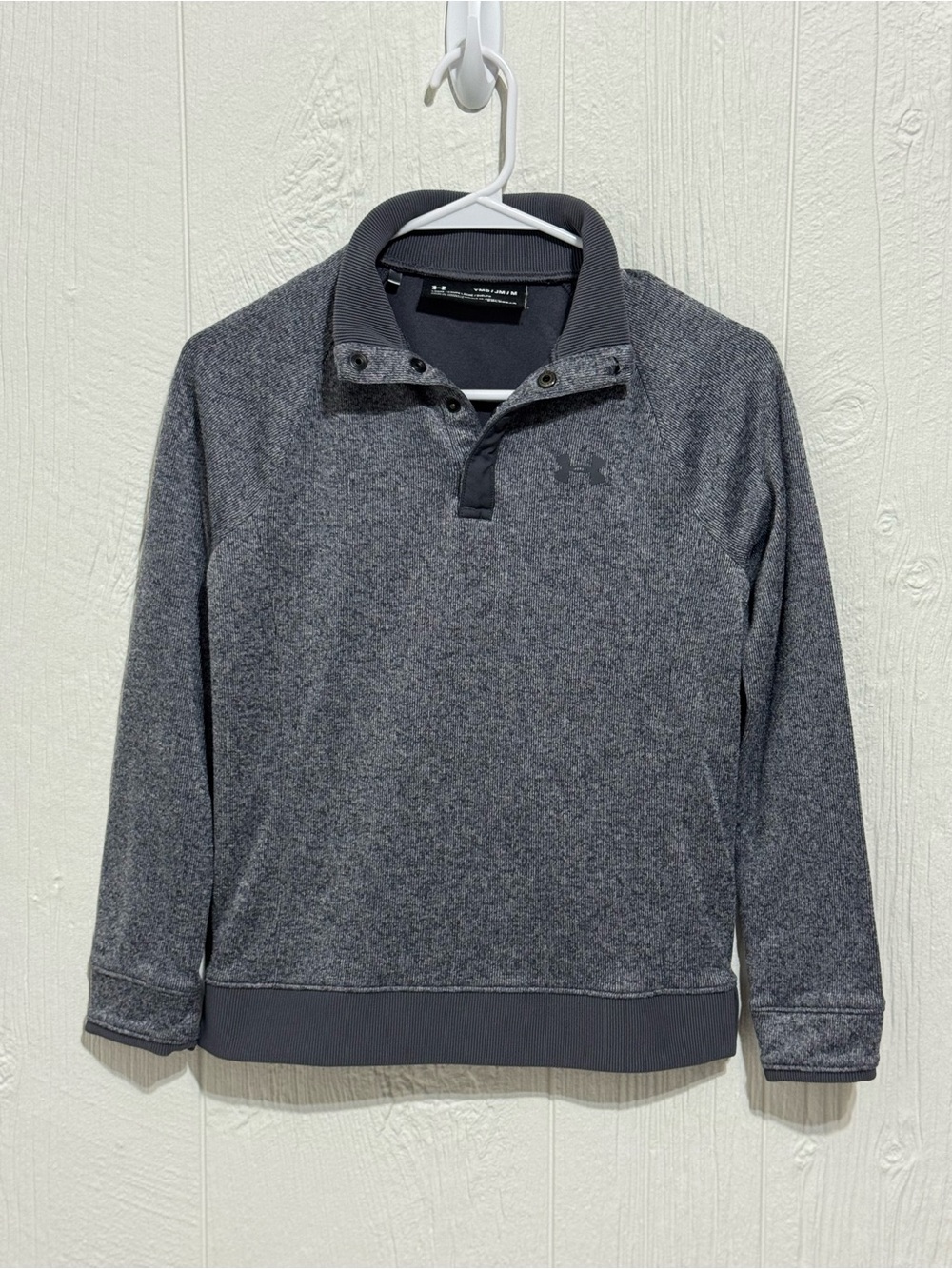 Under Armour ColdGear Quarter-Snap Pullover Knit Sweater in Gray M
